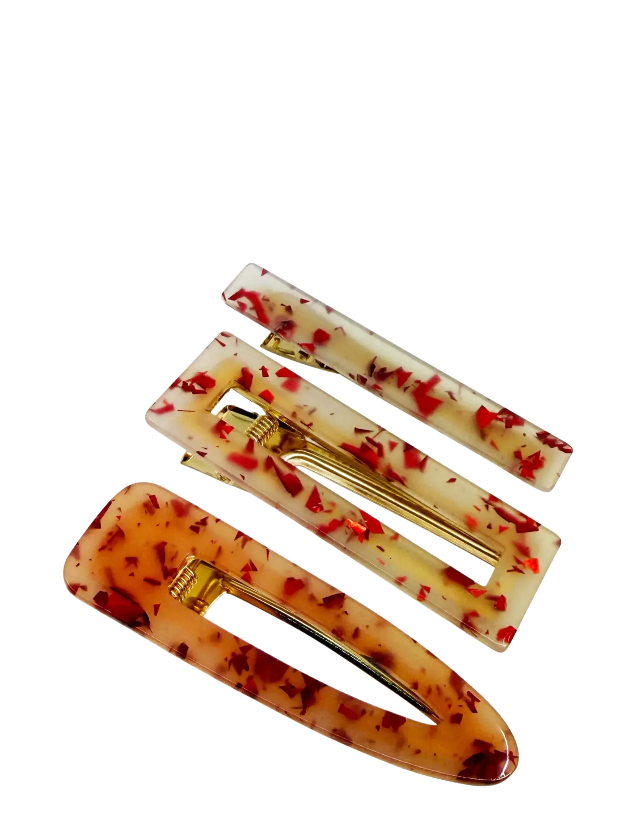 Pipol's Bazaar Betsy Hair Clip 3 Pcs Red Spot, One Size, Accessories, Rot - Clip, Beauty