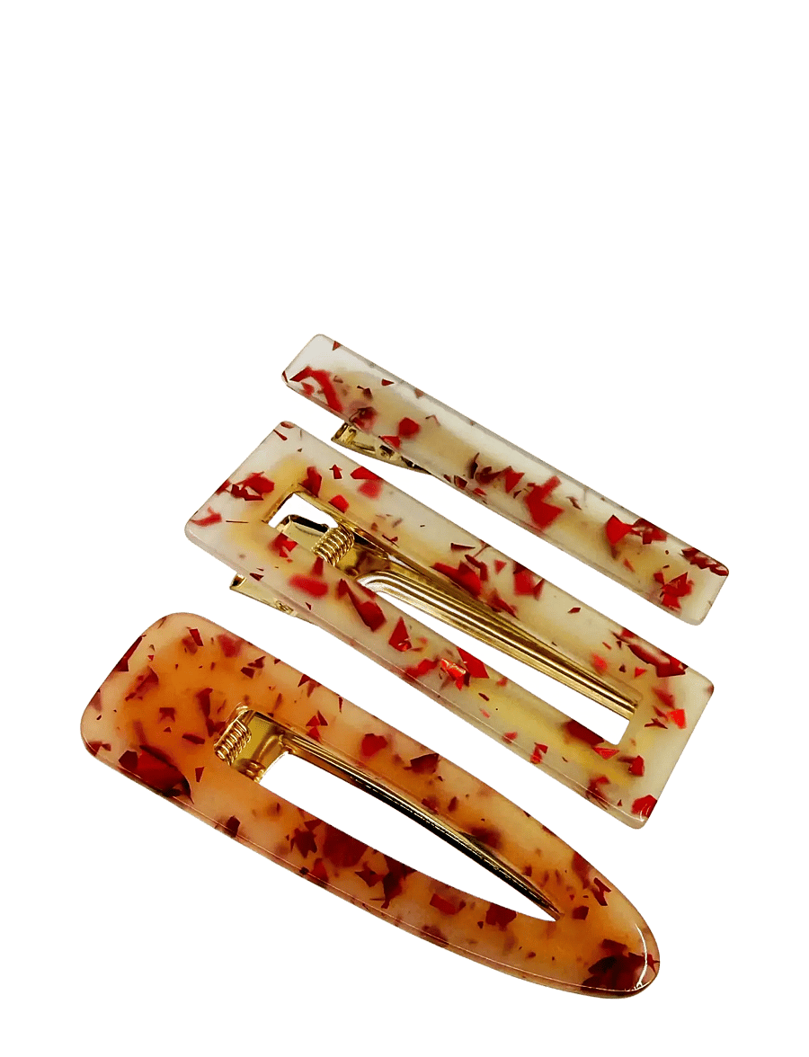 Pipol's Bazaar - Betsy Hair Clip 3 pcs Red Spot - hårspænde - red - 0