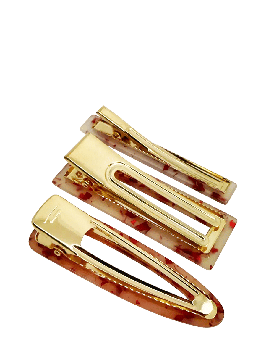 Pipol's Bazaar - Betsy Hair Clip 3 pcs Red Spot - hårspænde - red - 1