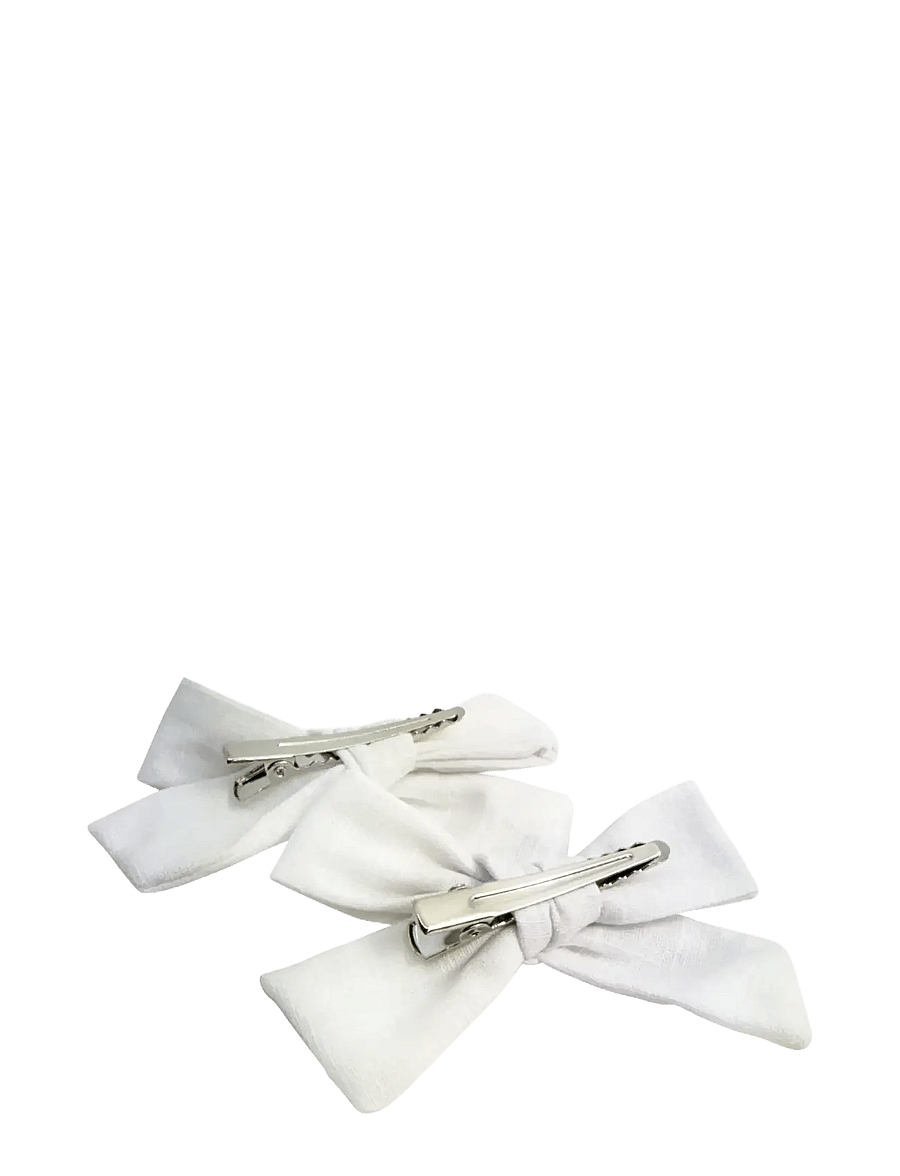 Pipol's Bazaar - Stina Bow 2 pcs White - hårspænde - white - 1