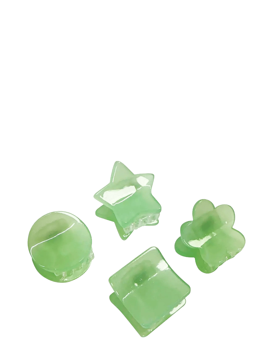 Pipol's Bazaar - Minella Mini Clamps Green 4 pcs - hårspænde - green - 0