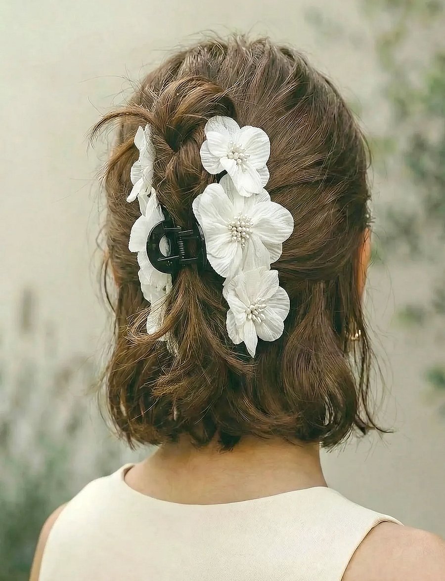 Pipol's Bazaar - Mindy Flower Clamp White - hårklemmer - white - 0