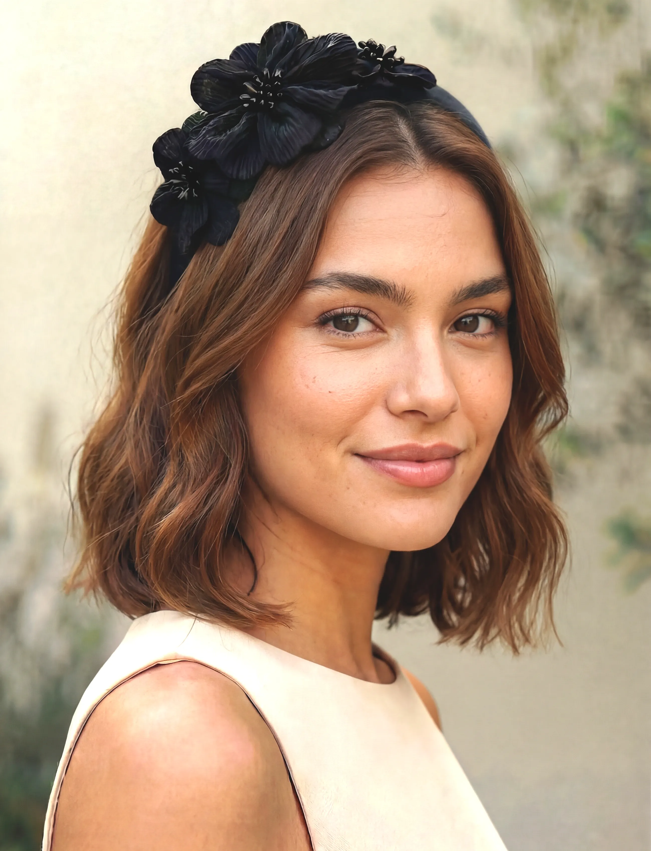 Pipol's Bazaar Mindy Flower Diadema Black, Kvinder, Blomster Hårbånd, Sort, Str: ONE SIZE
