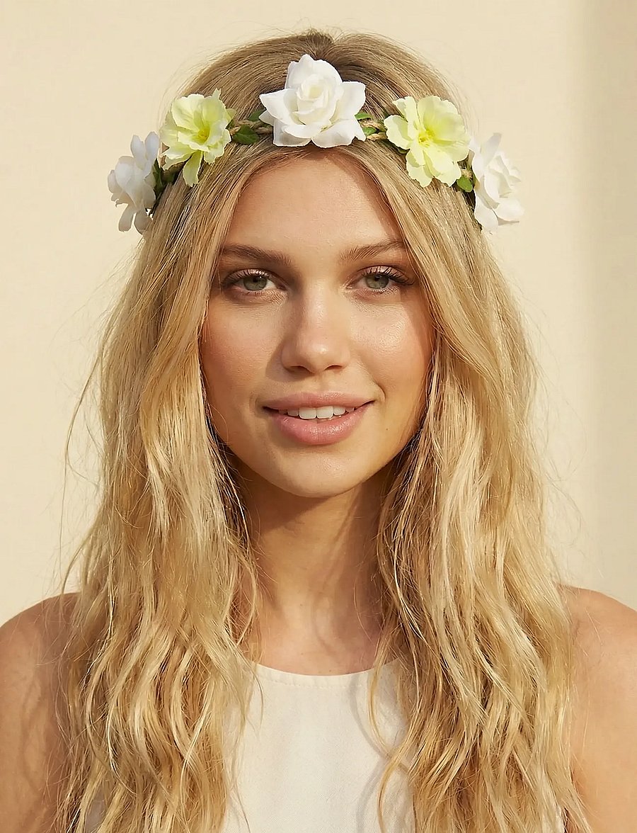 Pipol's Bazaar - Flower Tiara WhiteYellow - hårbånd - multi - 0
