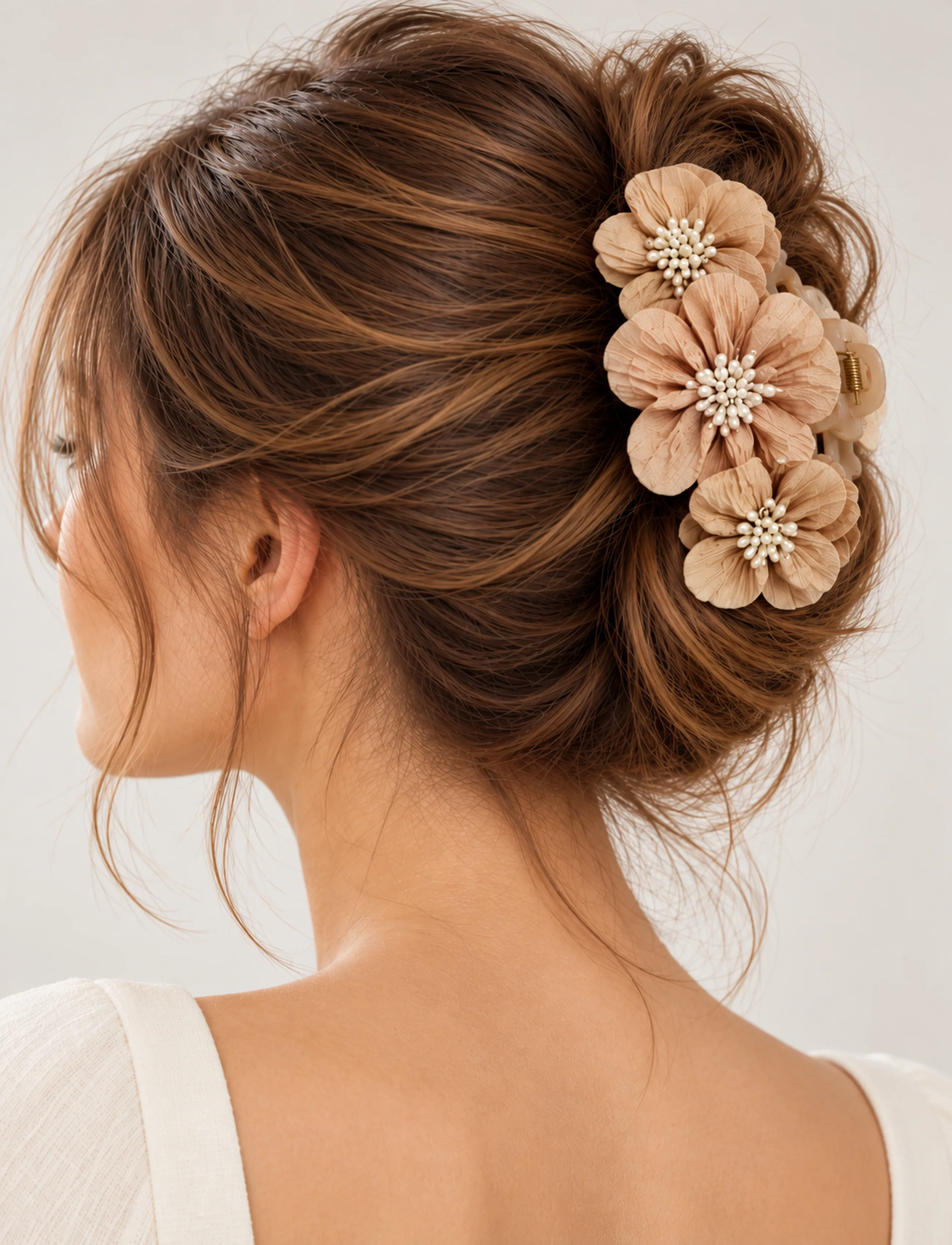 Pipol's Bazaar - Carmen Clamp Warm Beige - hårklemmer - beige - 2