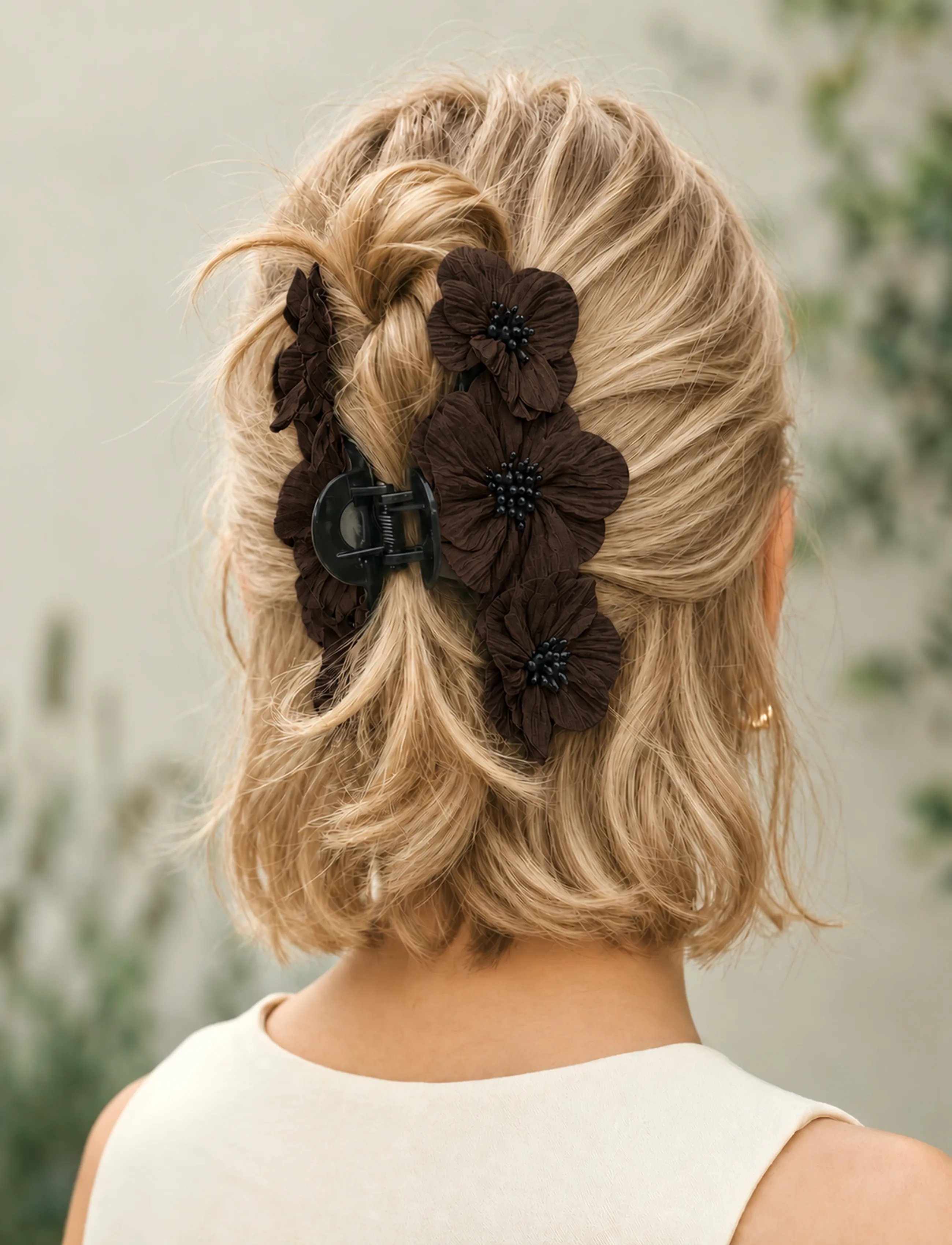 Pipol's Bazaar - Carmen Clamp Dark Brown - hårklemmer - brown - 0
