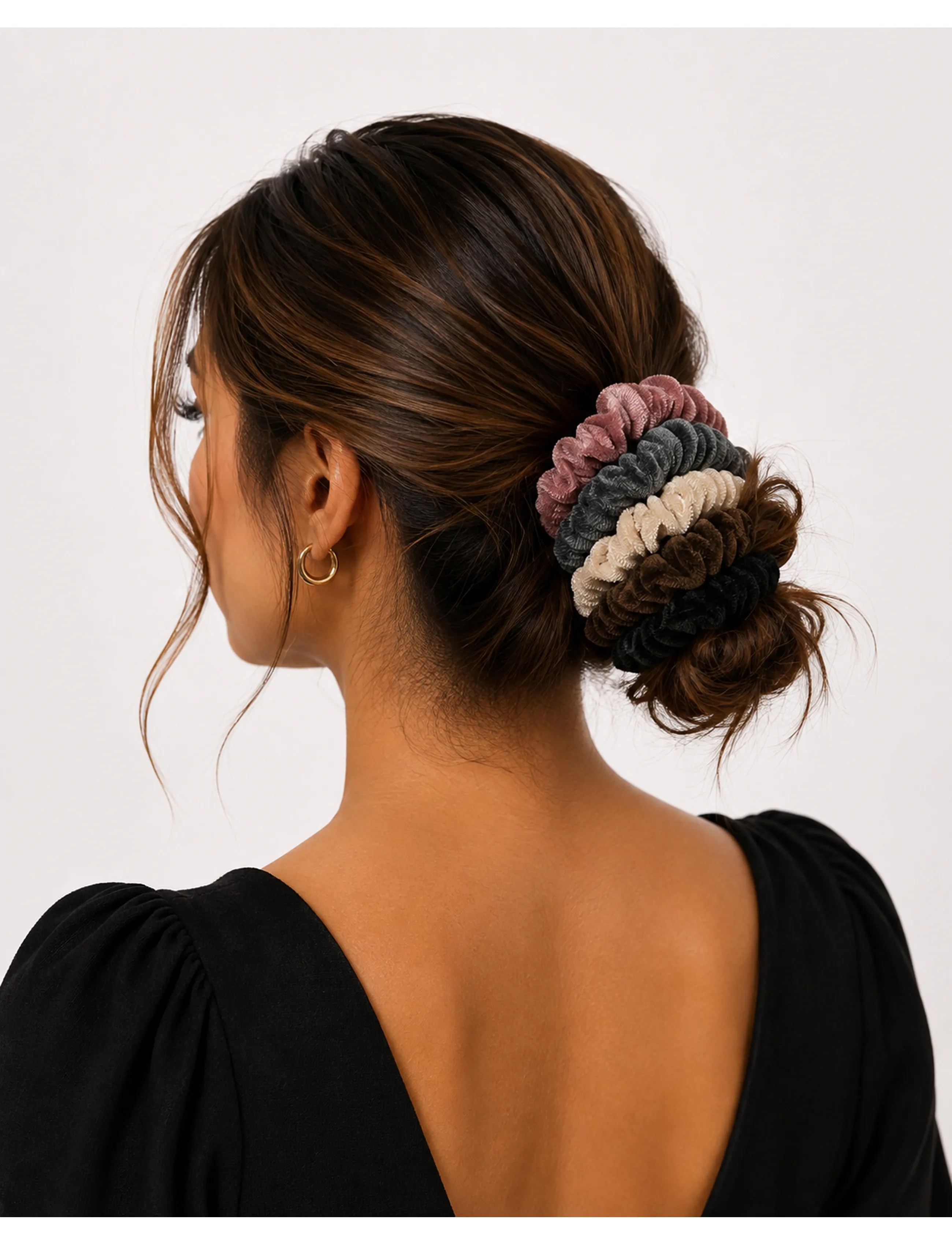 Pipol's Bazaar Velvet Scrunchy 5 Pcs Warm Mix, One Size, Multi/patterned, Hårtilbehør > Scrunchies & Hair Ties, Dame