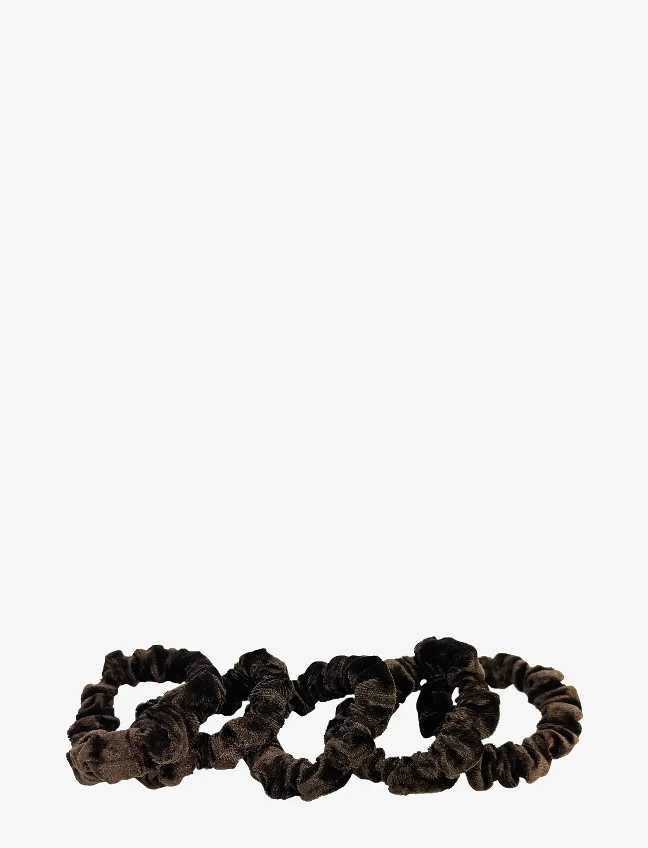 Pipol's Bazaar - Velvet Scrunchy 5 pcs Brown - haargummis - brown - 0