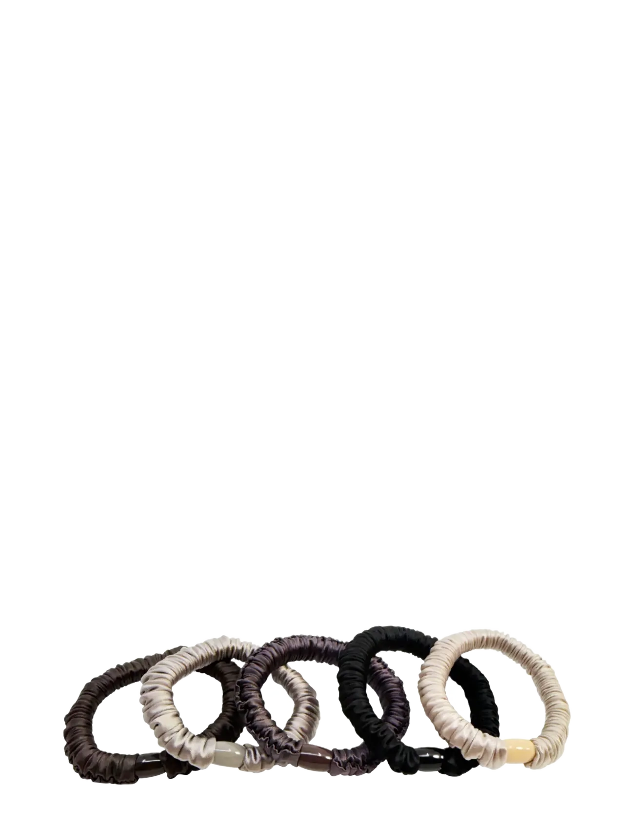 Pipol's Bazaar Ruffle Satin Elastic Dark Mix 5 Pcs, One Size, Hair Accessories, Braun - Scrunchies, Beauty