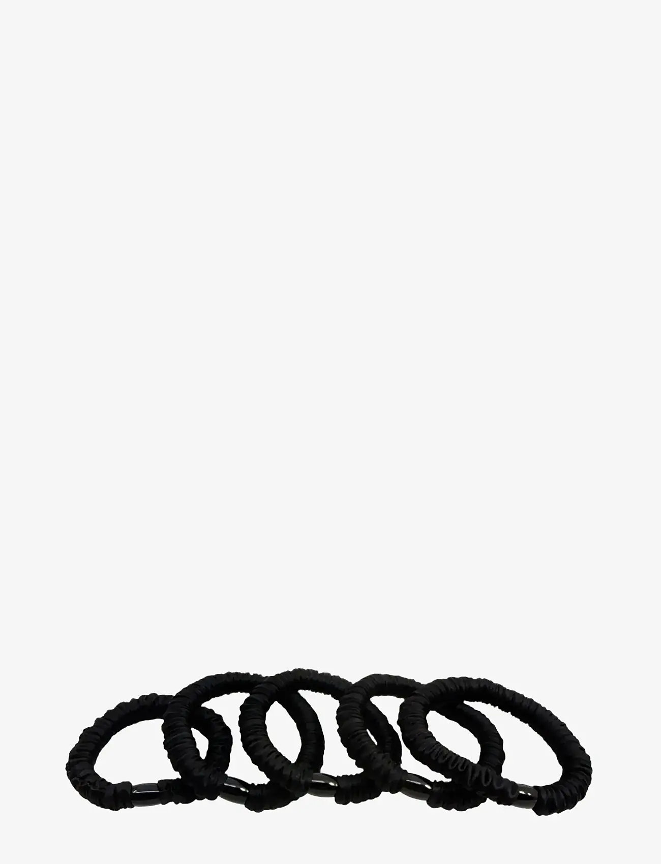 Pipol's Bazaar - Ruffle Satin Elastic Black 5 pcs - scrunchies - black - 0