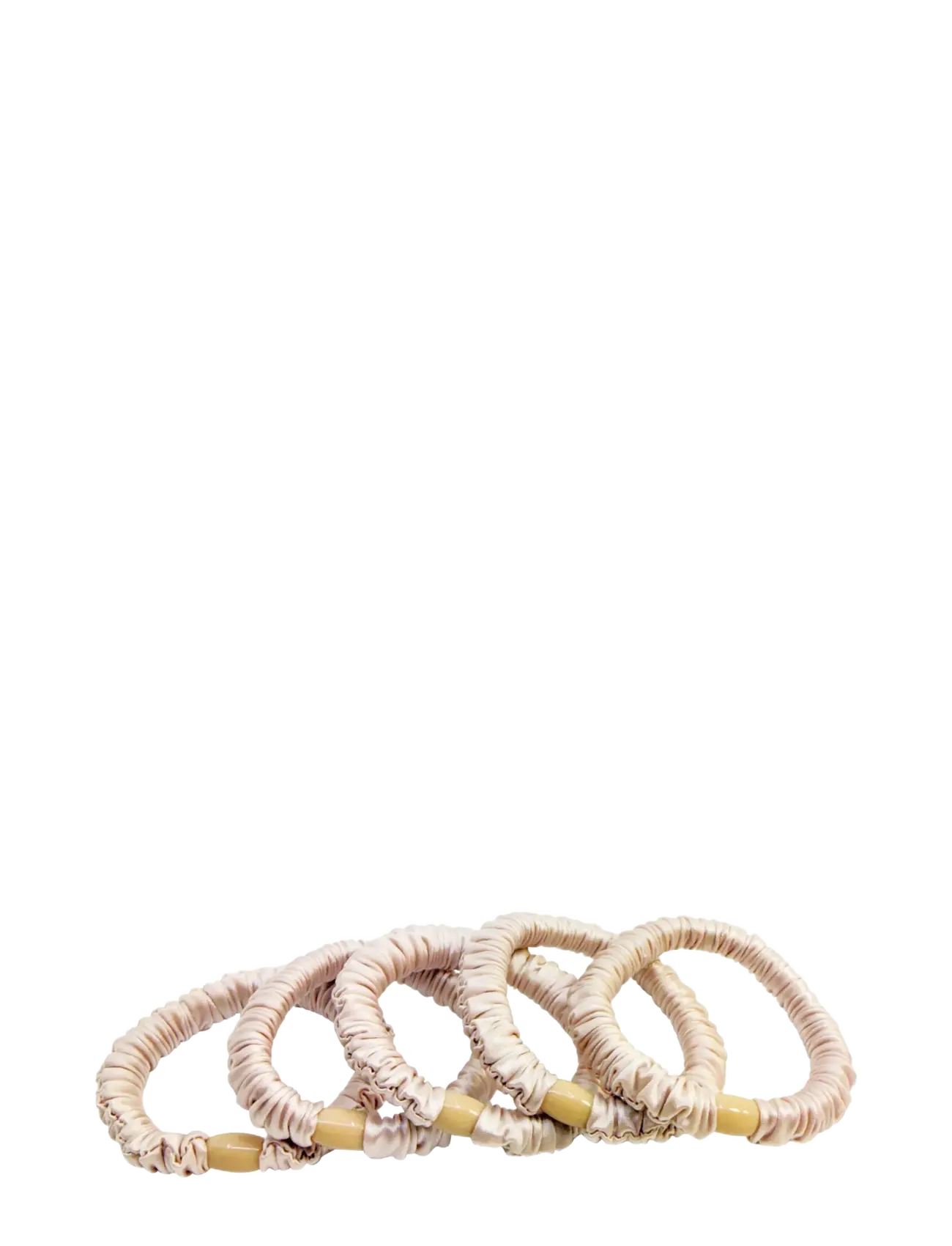Pipol's Bazaar Ruffle Satin Elastic Pale Pink 5 Pcs, Kvinder, Satin Hårelastikker, Pink, Str: ONE SIZE