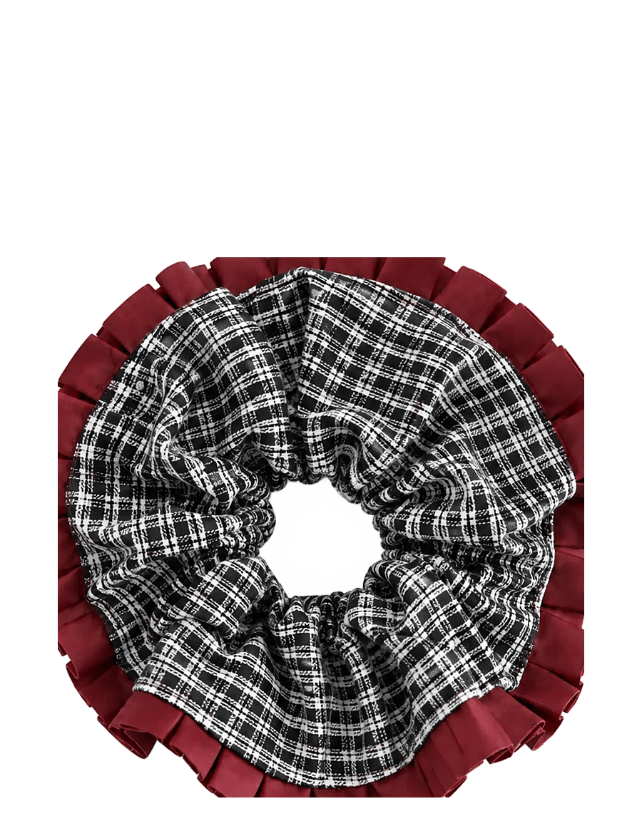 Pipol's Bazaar - Large Country Scrunchy BW Red - hårsnoddar och hårband - red - 1
