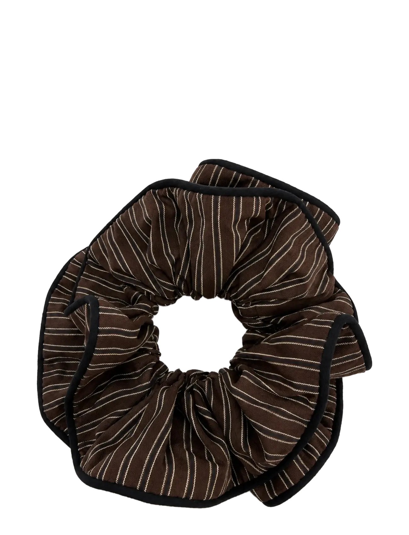 Pipol's Bazaar Large Double Scrunchy Stripe Brown - Pipols - BROWN / brown