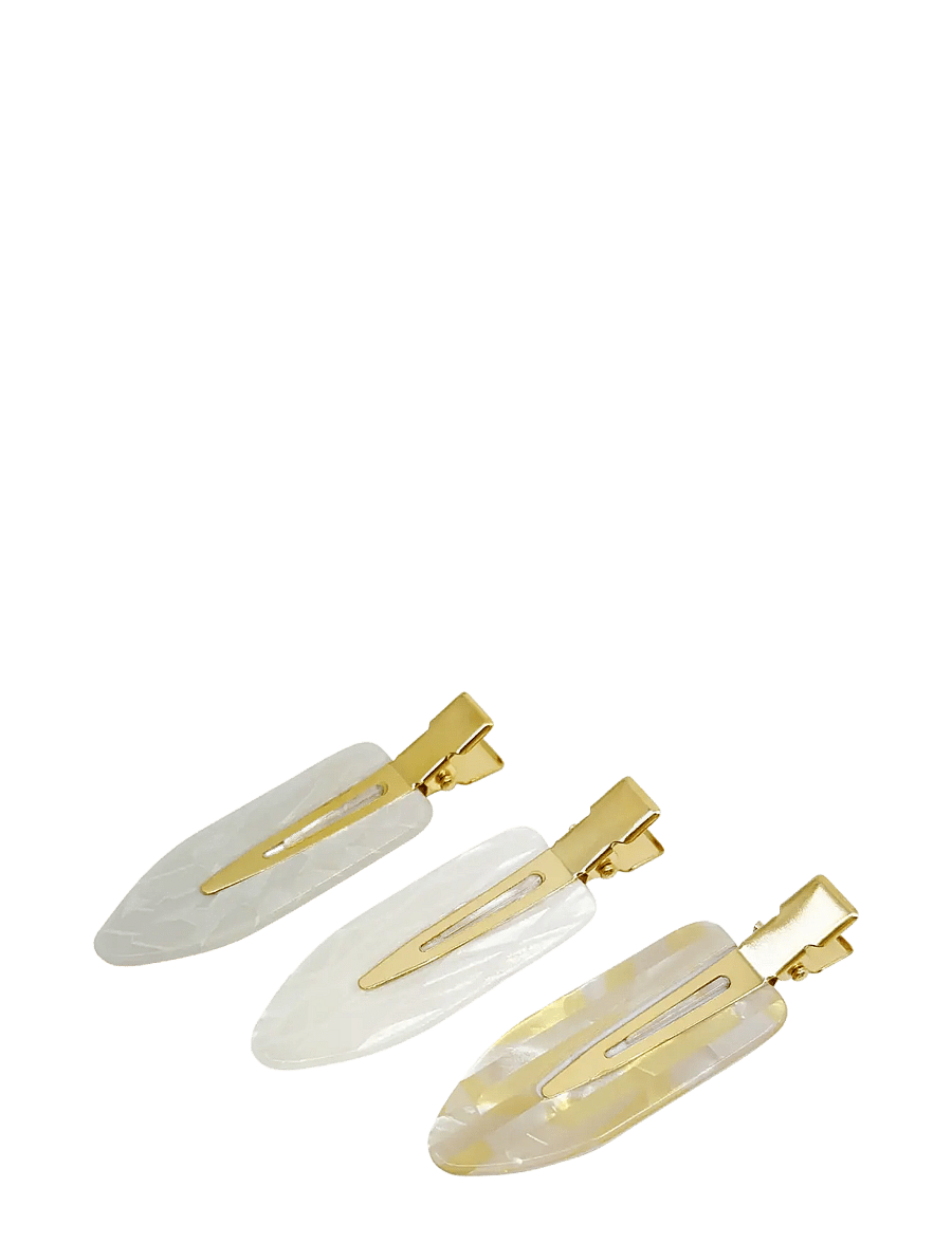Pipol's Bazaar - Preppy Set Clips Light 3 pcs - juukseklambrid - white - 0