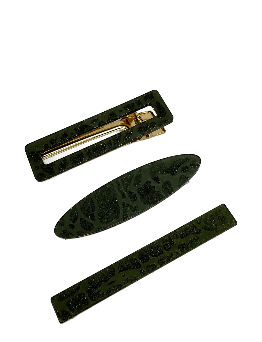 Pipol's Bazaar - Molly Hair Pin Set Green 3 pcs - matu spraudes - green - 0