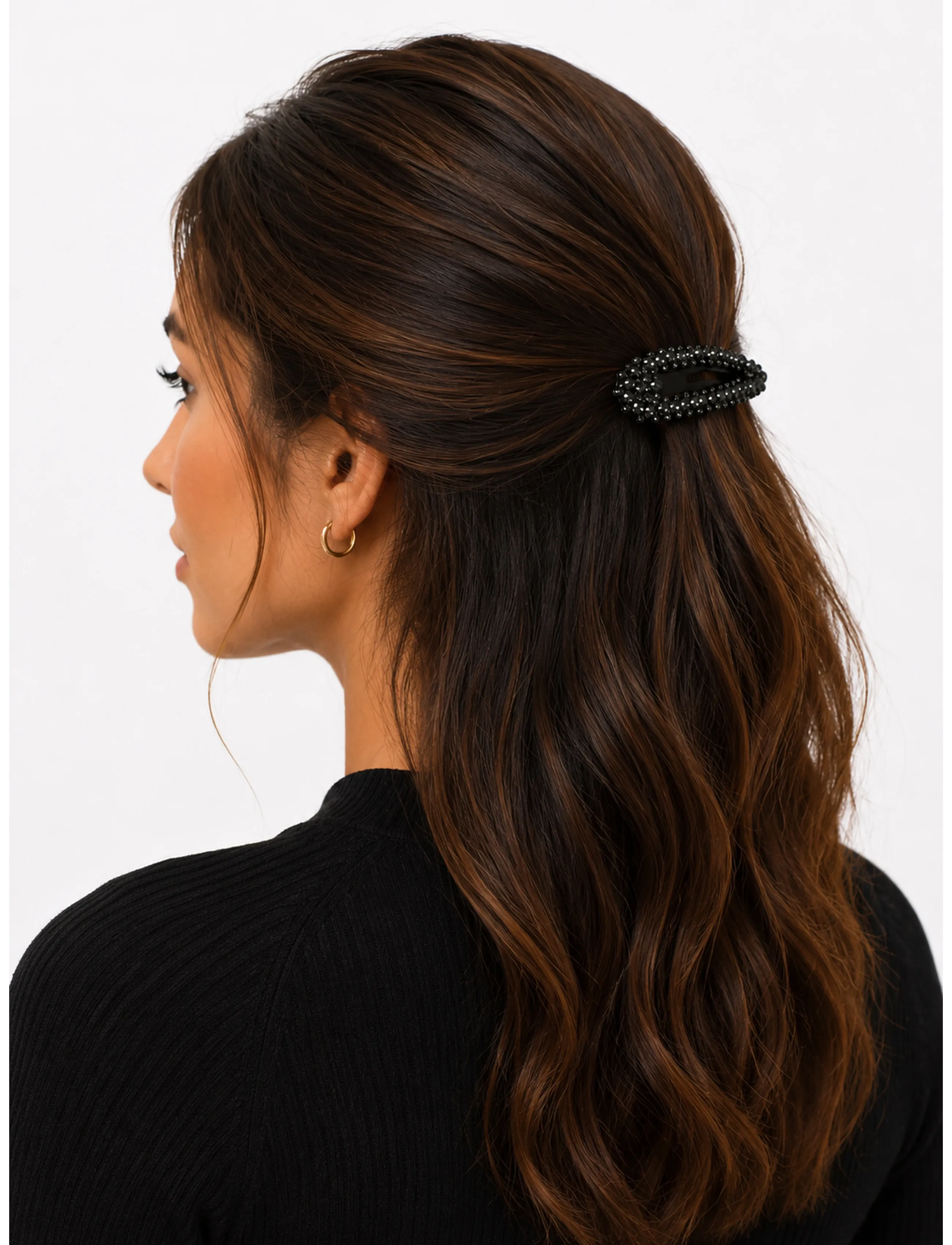 Pipol's Bazaar Glitz Snap Clip Dark, One Size, Hair Accessories, Schwarz - Clip, Beauty