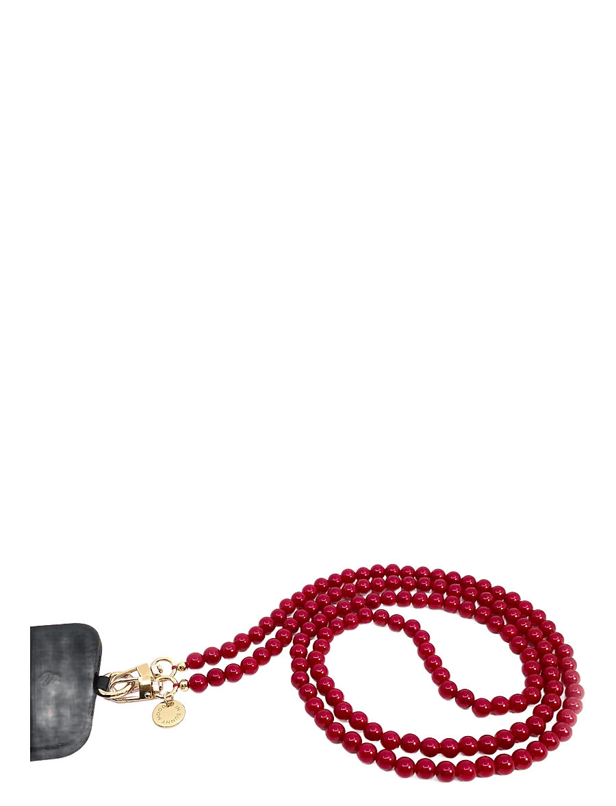 Pipol's Bazaar - Milla Deco Strap Red Gold - mobilholdere & phone charms - red - 0