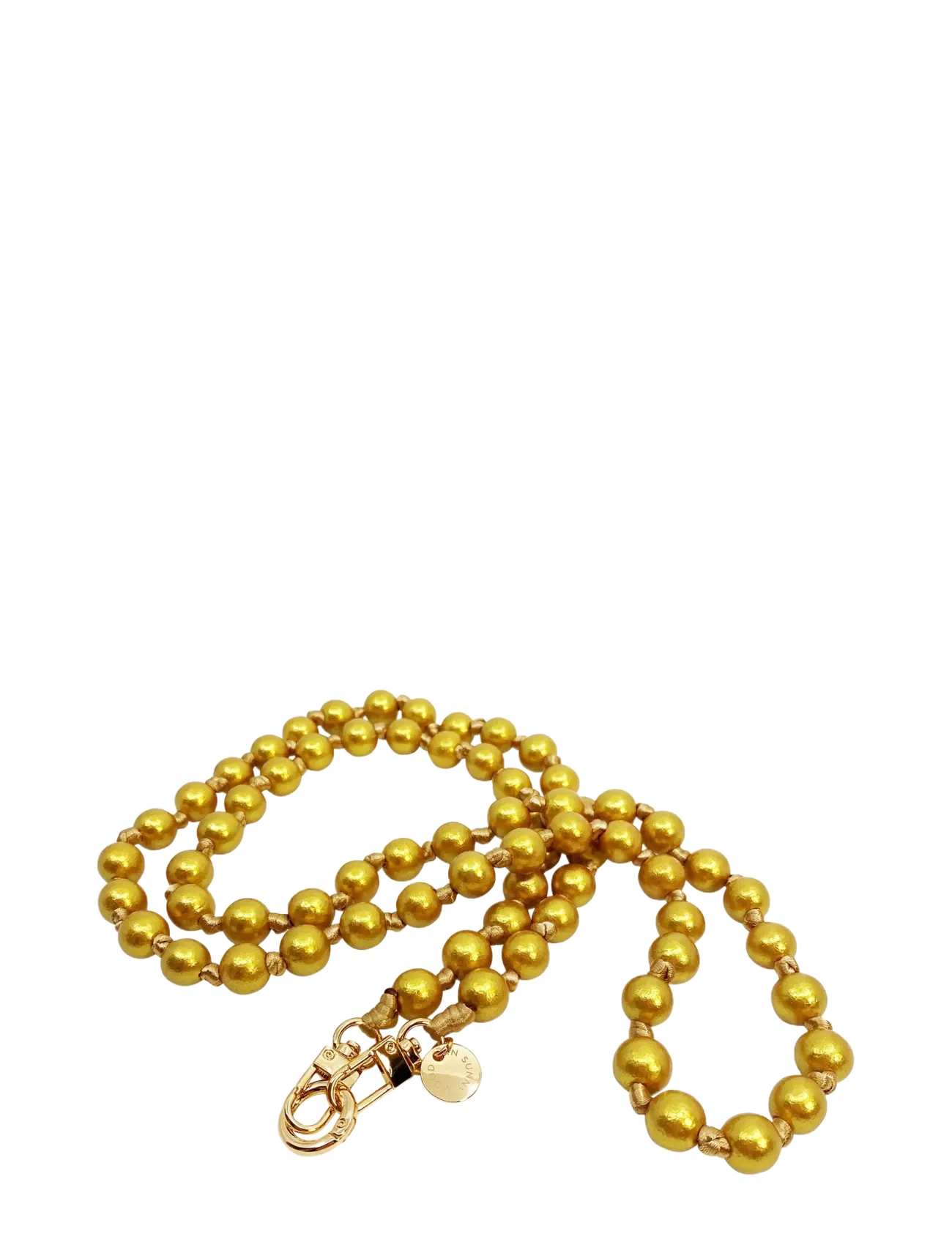 Pipol's Bazaar Olivia Wood Phone Strap 130 Gold - Accessories - GOLD / gold