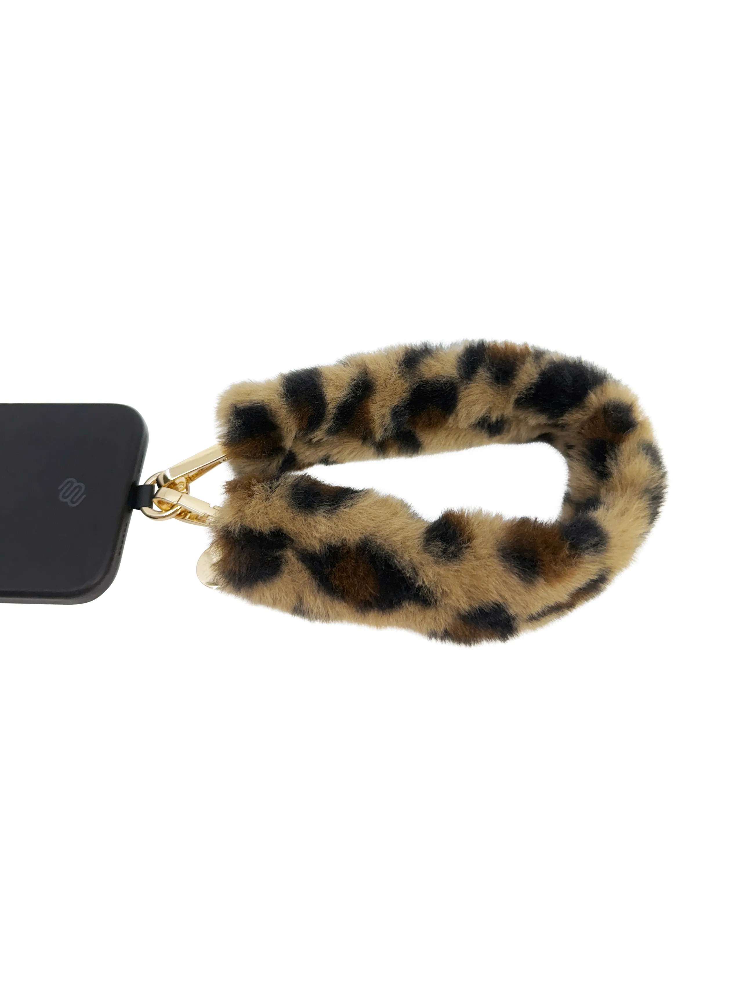 Pipol's Bazaar - Fluffy Faux Fur Handle 40 cm Leo Brown - handyhalter - brown - 1