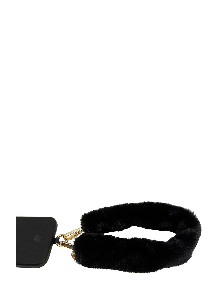 Pipol's Bazaar - Fluffy Faux Fur Handle 40 cm Black - telefonide hoidjad ja ripatsid - black - 0