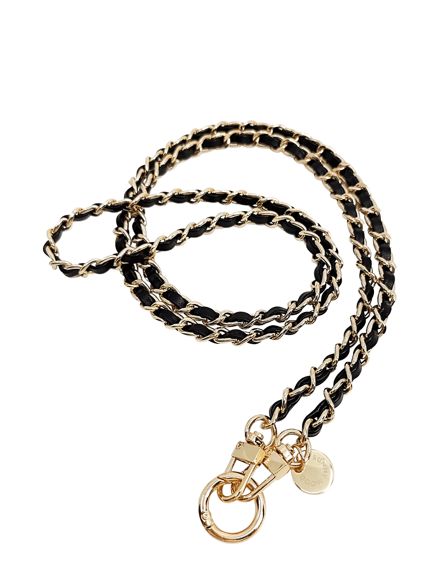 Pipol's Bazaar - Dolores Chain Strap Black Gold - telefonide hoidjad ja ripatsid - black - 0
