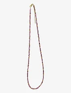 Malia Steel Beaded Necklace - PINK