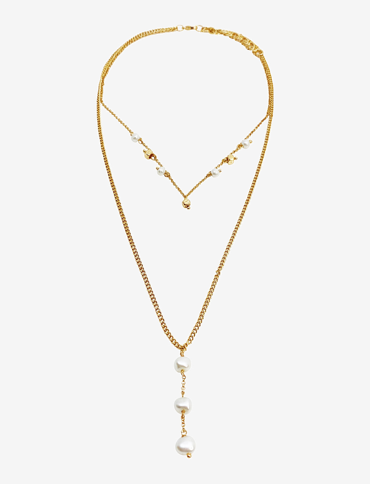 Pipol's Bazaar - Mira Dubble Nec Pearl - pärlikeed - gold - 0