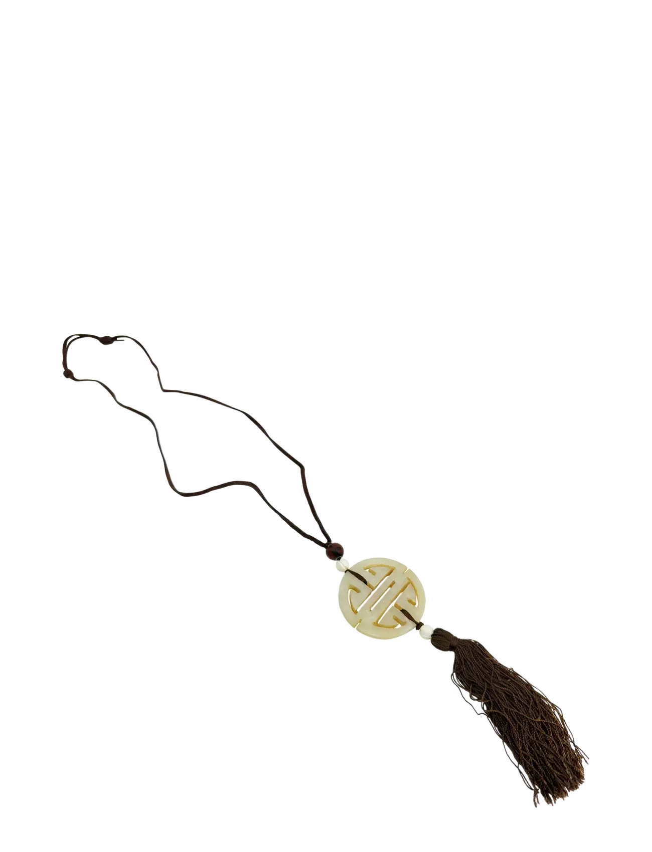 Pipol's Bazaar Jade Necklace Beige - Kraed - BEIGE / brown