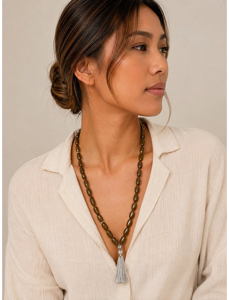 Pipol's Bazaar - Bessi Bead Necklace Brown - statement necklaces - brown - 0