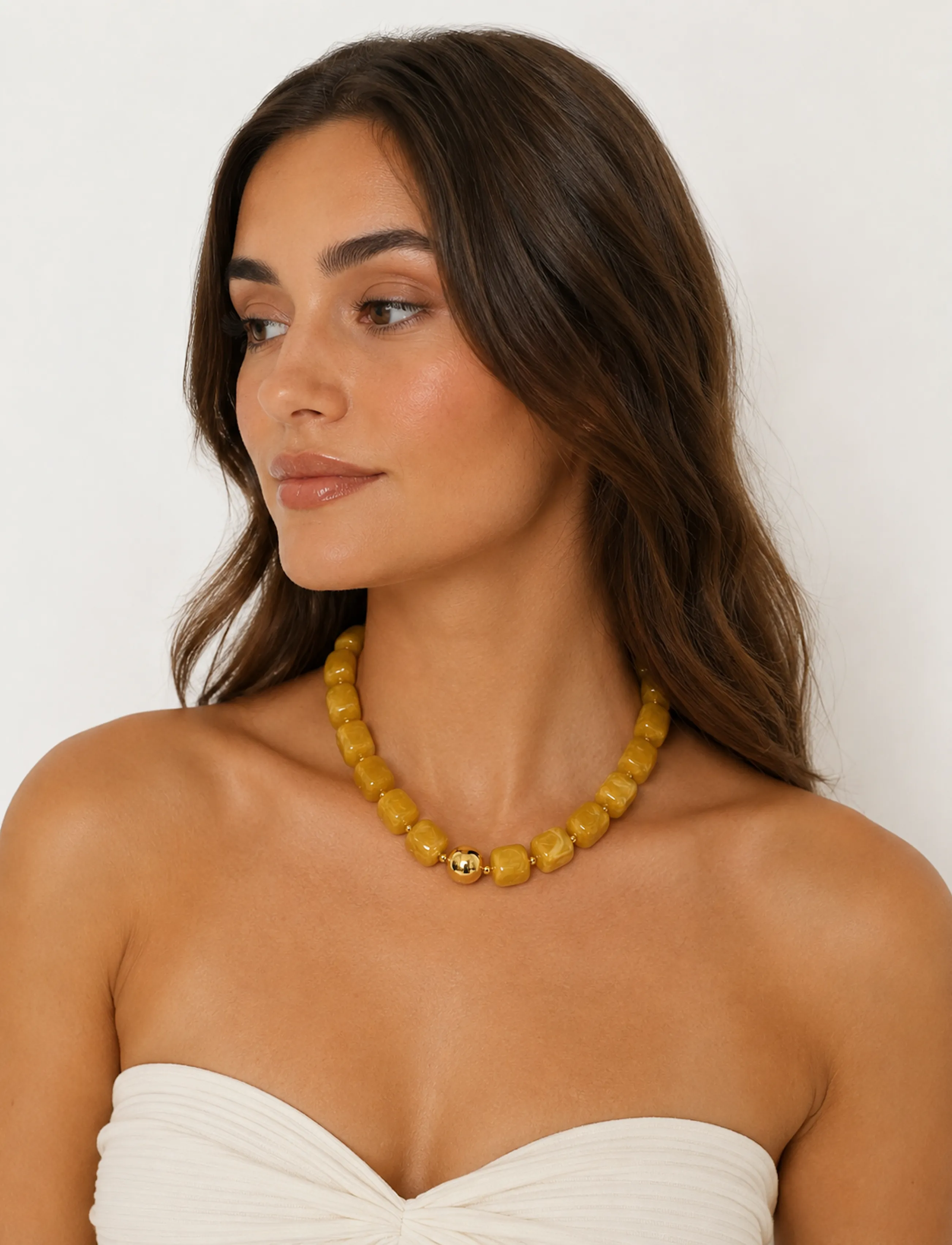 Pipol's Bazaar Steff Necklace Beige, One Size, Necklaces, Beige - Statement Frauen