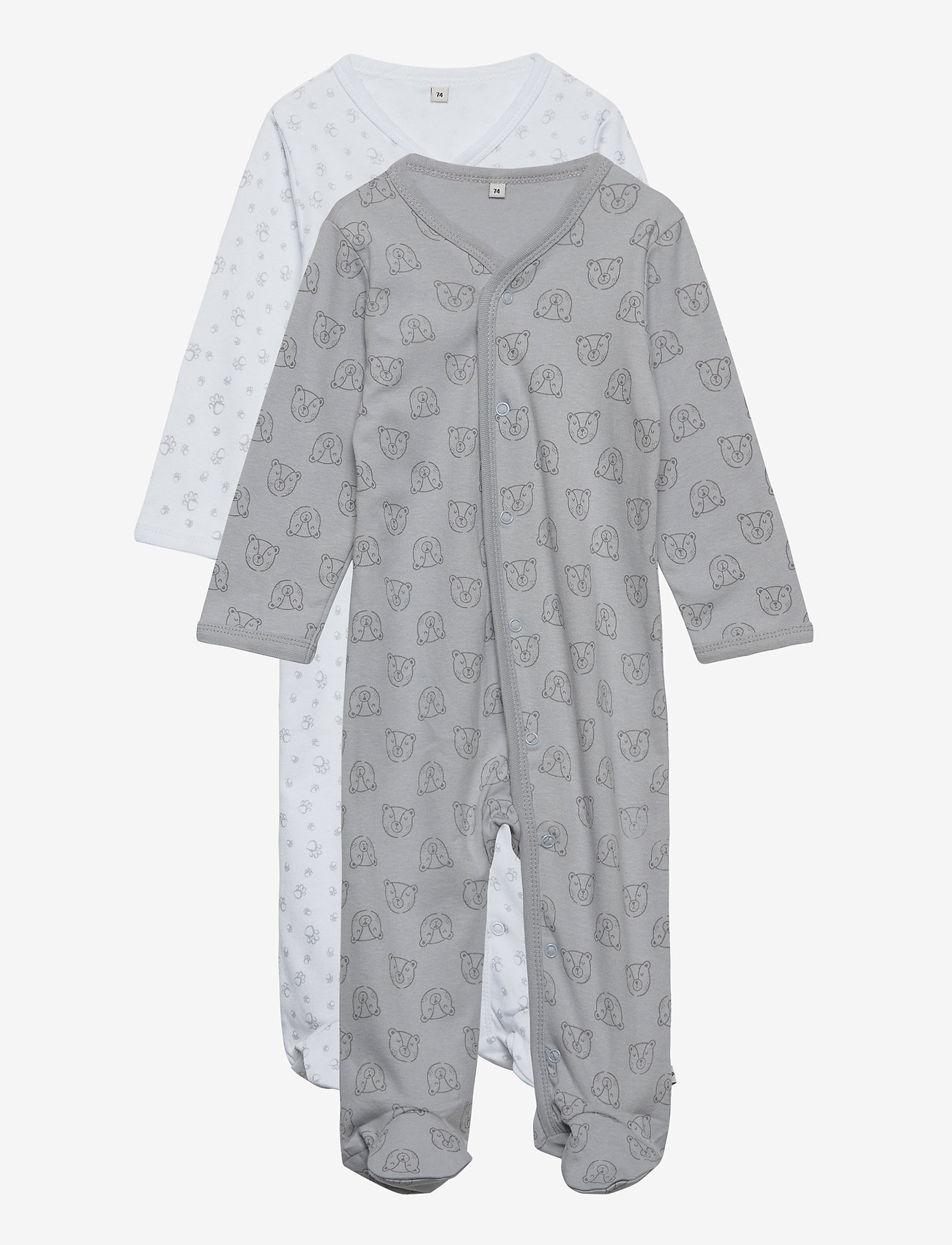Pippi - Nightsuit w/f -buttons 2-pack - schlafoveralls - harbor mist - 0