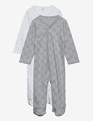 Pippi - Nightsuit w/f -buttons 2-pack - slaapoveralls - harbor mist - 0