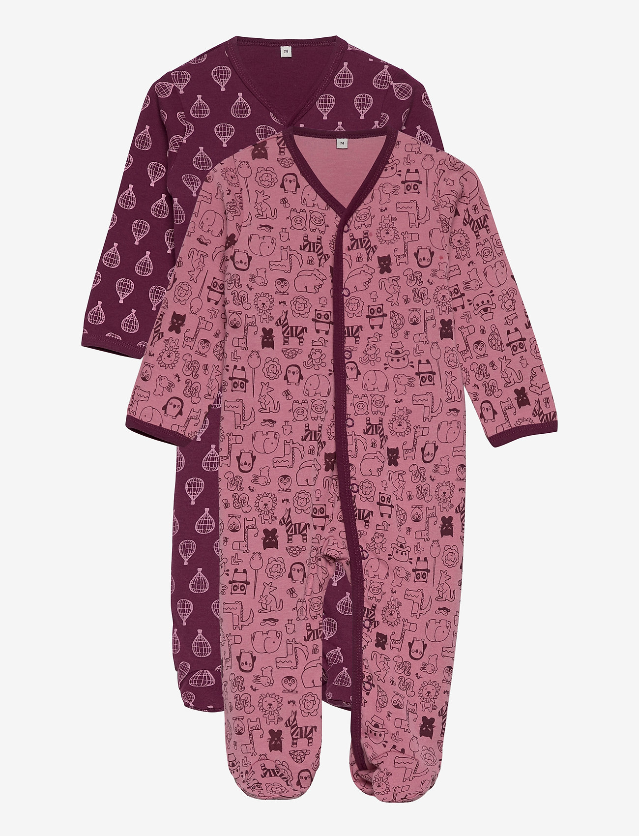 Pippi - Nightsuit w/f -buttons 2-pack - grenouillères - lilac - 0
