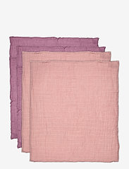 Pippi - Organic Cloth Muslin (4-pack) - stofbleer - pale mauve - 0