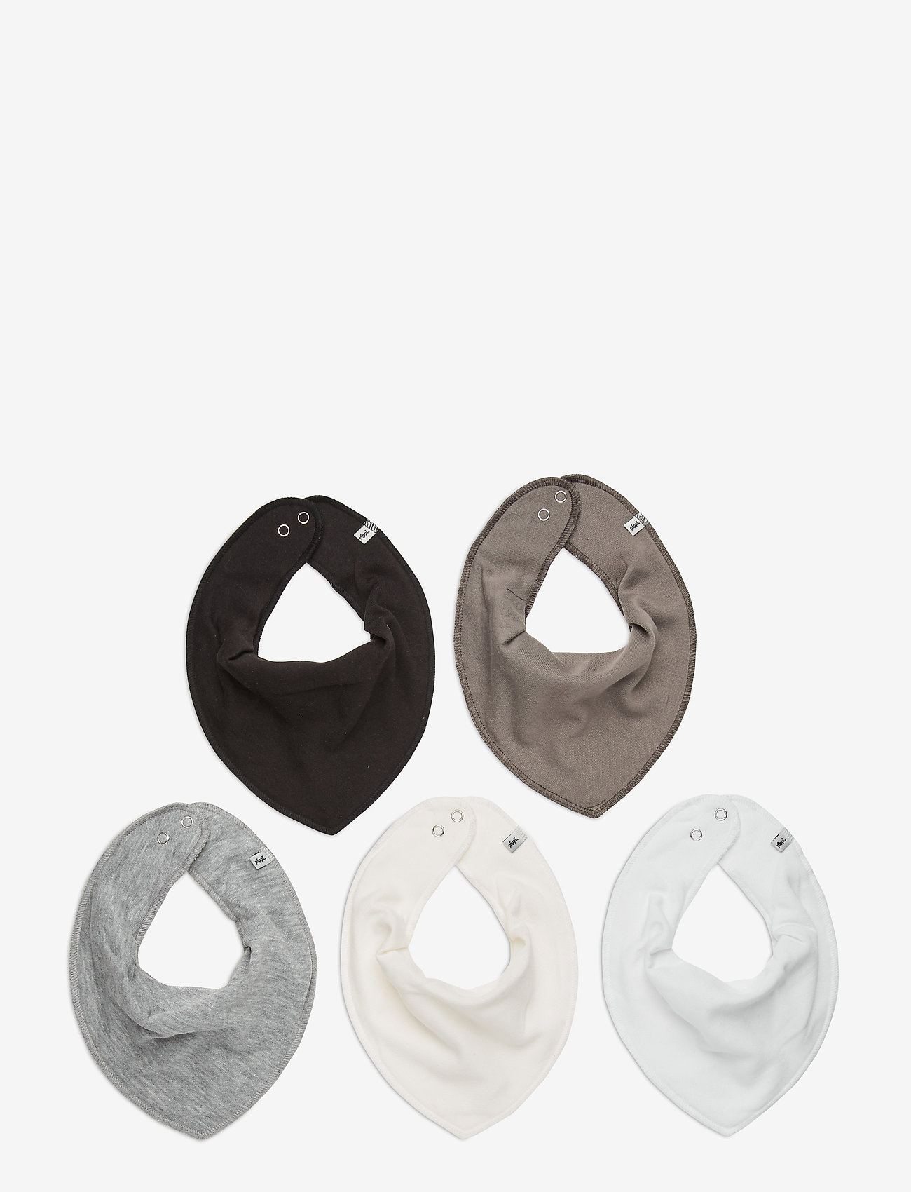 Pippi - Bandana Bib - solid  (5-pack) - lägsta priserna - white - 0