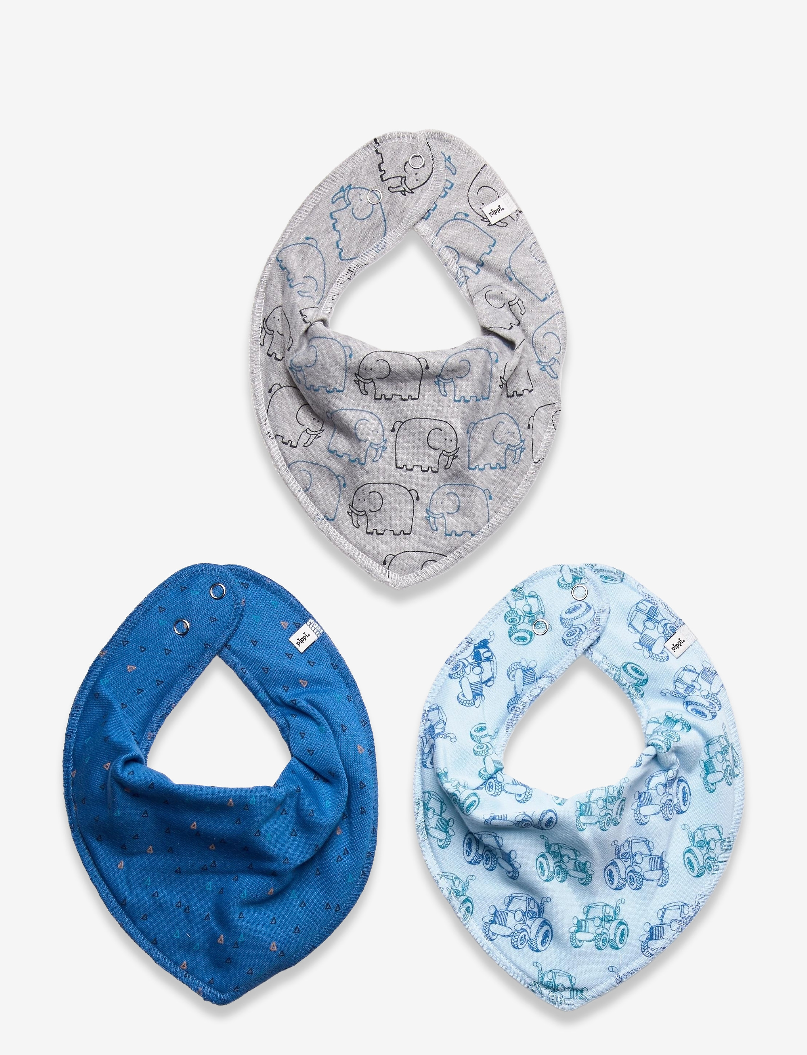 Pippi Bandana Bib Boy -AOP (3-pack) - App deal - LIGHT DUSTY BLUE / blue