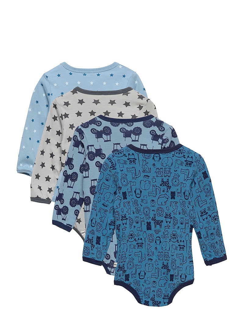 Pippi - Body LS AO-printed (4-pack) - multipack bodies - blue - 2
