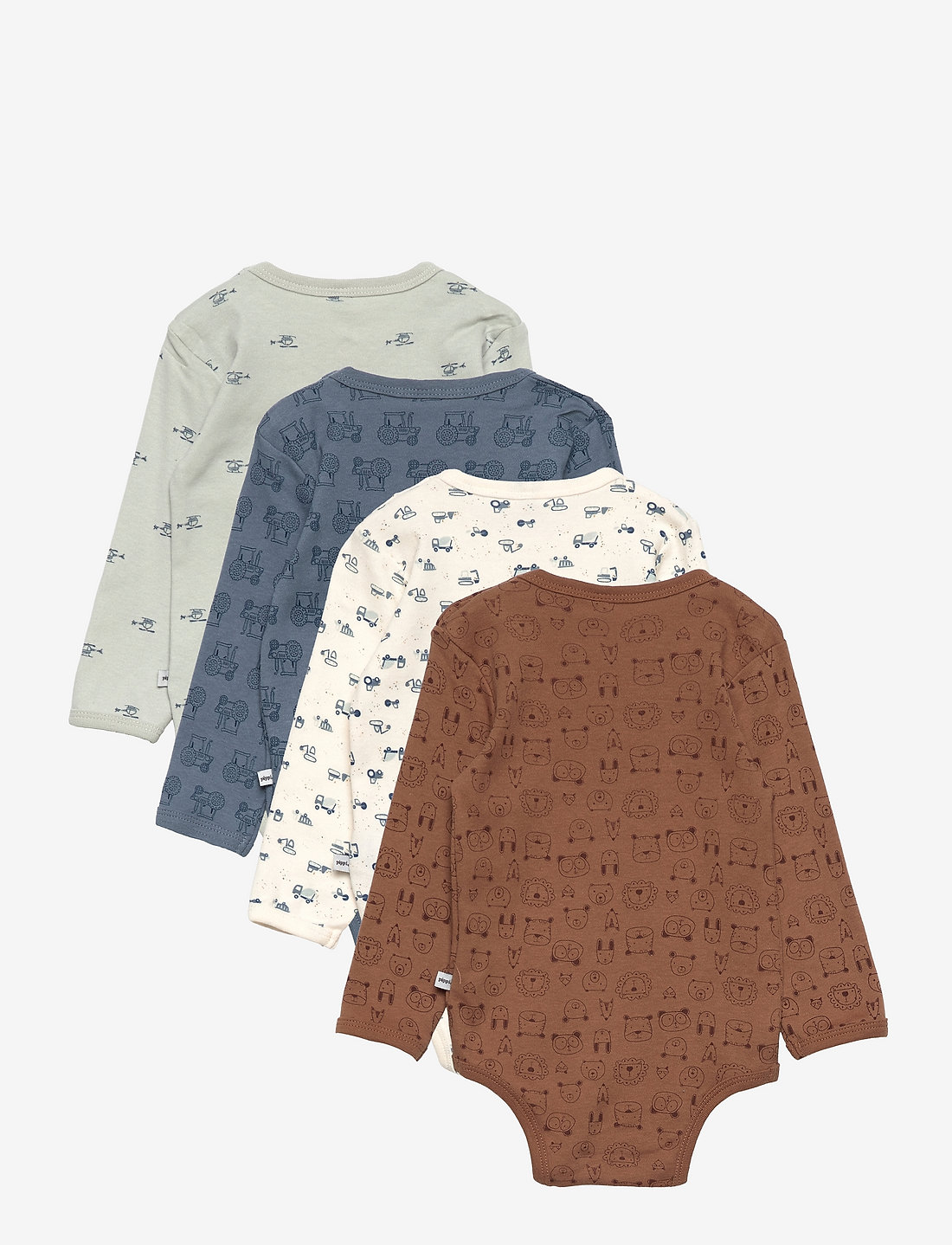 Pippi - Body LS AO-printed (4-pack) - bodyer i multipack - blue mirage - 1