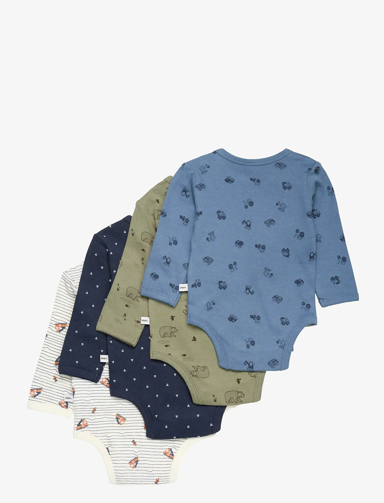 Pippi - Body LS AO-printed (4-pack) - bodide mitmikpakk - deep lichen green - 1