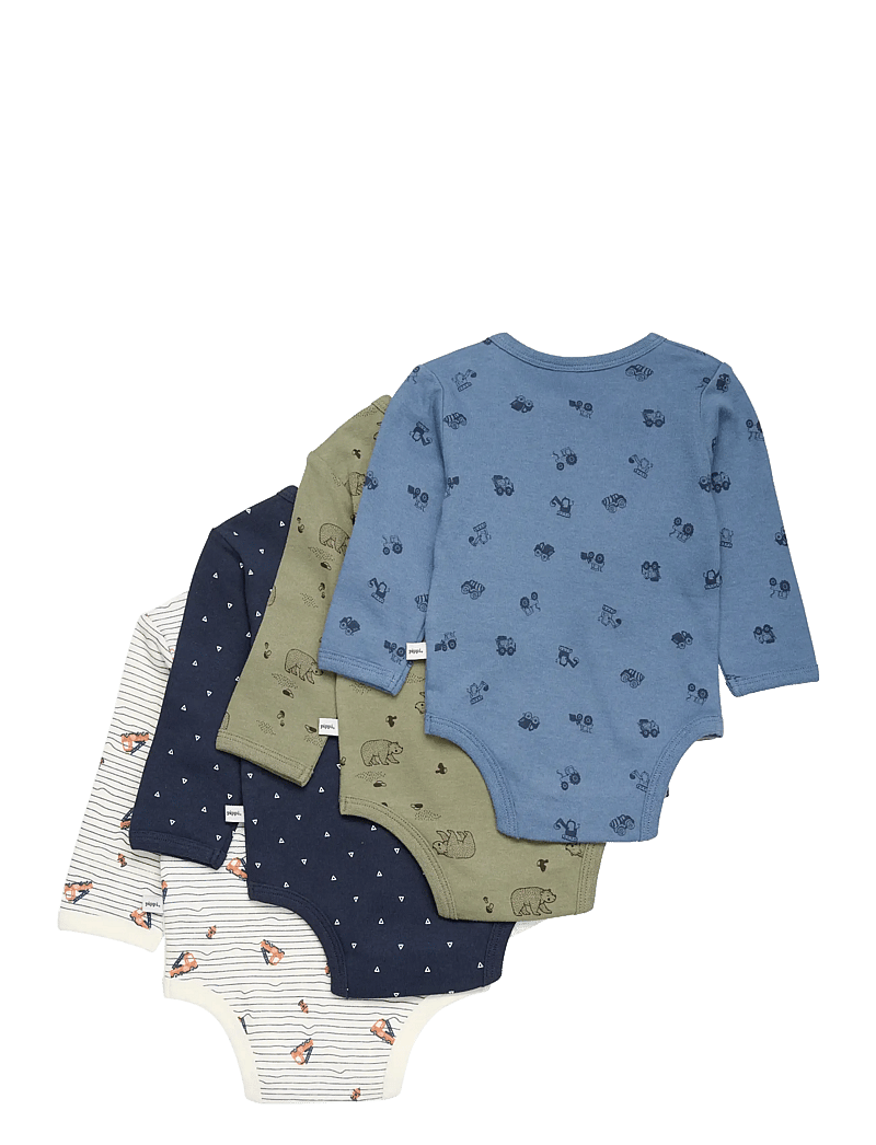 Pippi - Body LS AO-printed (4-pack) - bodide mitmikpakk - deep lichen green - 1