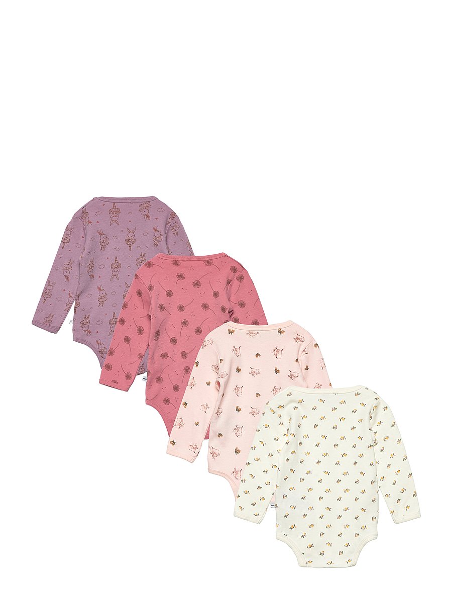 Pippi - Body LS AO-printed (4-pack) - multipack bodies - dusty rose - 1