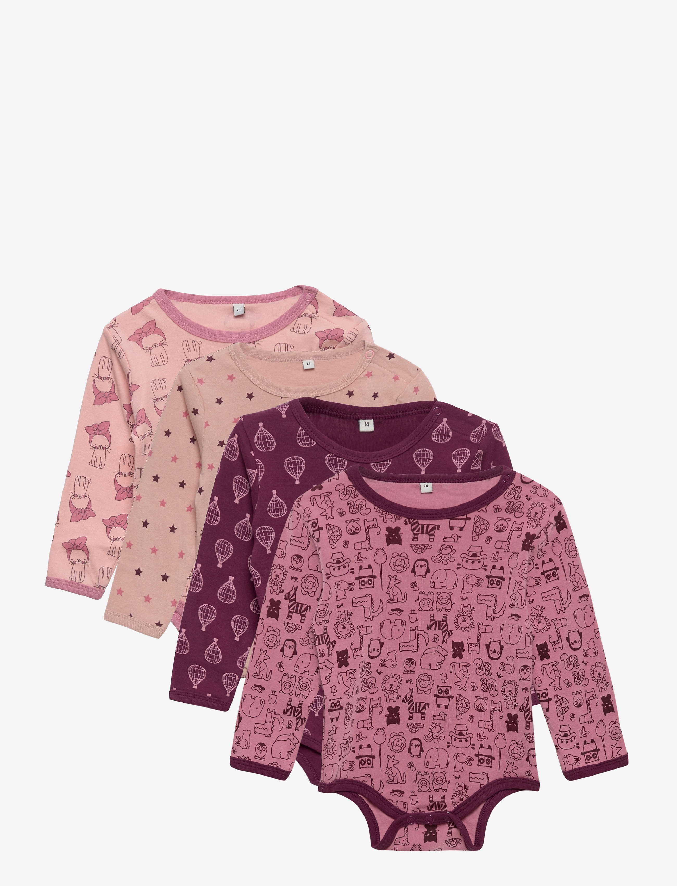 Pippi Body LS AO-printed (4-pack) - Tøj - LILAC / undefined