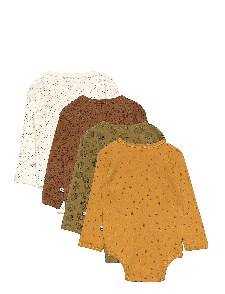 Pippi - Body LS AO-printed (4-pack) - bodyer i multipack - tinsel - 1