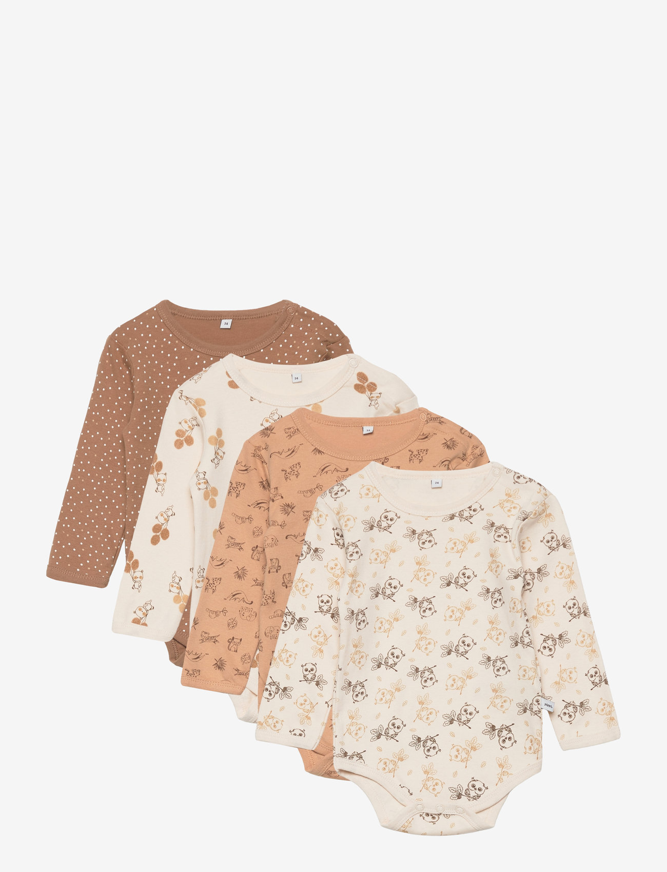 Pippi - Body LS AO-printed (4-pack) - multipack bodies - whitecap gray - 0