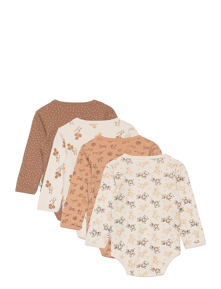 Pippi - Body LS AO-printed (4-pack) - bodide multipakk - whitecap gray - 1