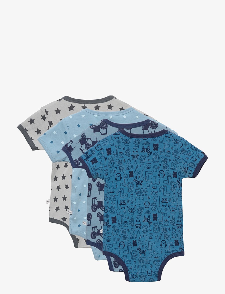 Pippi - Body SS AO-printed (4-pack) - multipack bodies - blue - 1