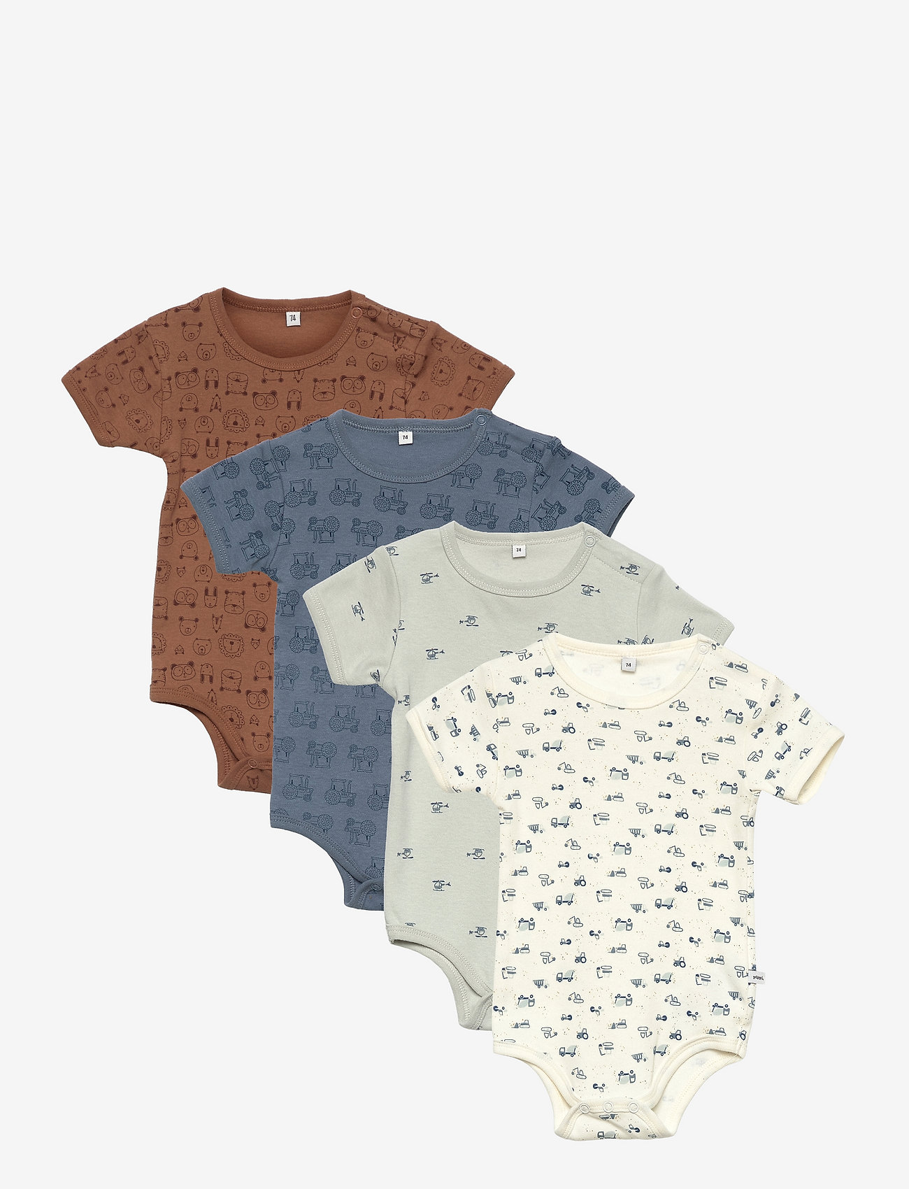 Pippi - Body SS AO-printed (4-pack) - geschenke unter 50€ - blue mirage - 0