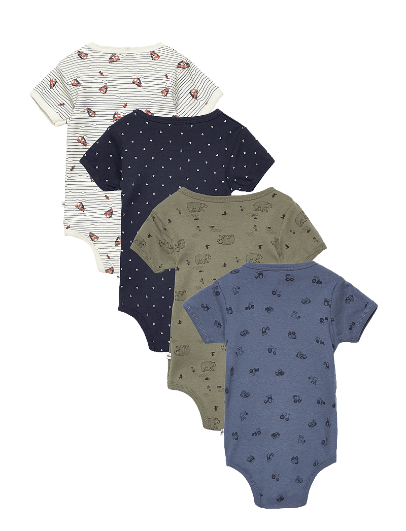 Pippi - Body SS AO-printed (4-pack) - multipack bodys - deep lichen green - 2