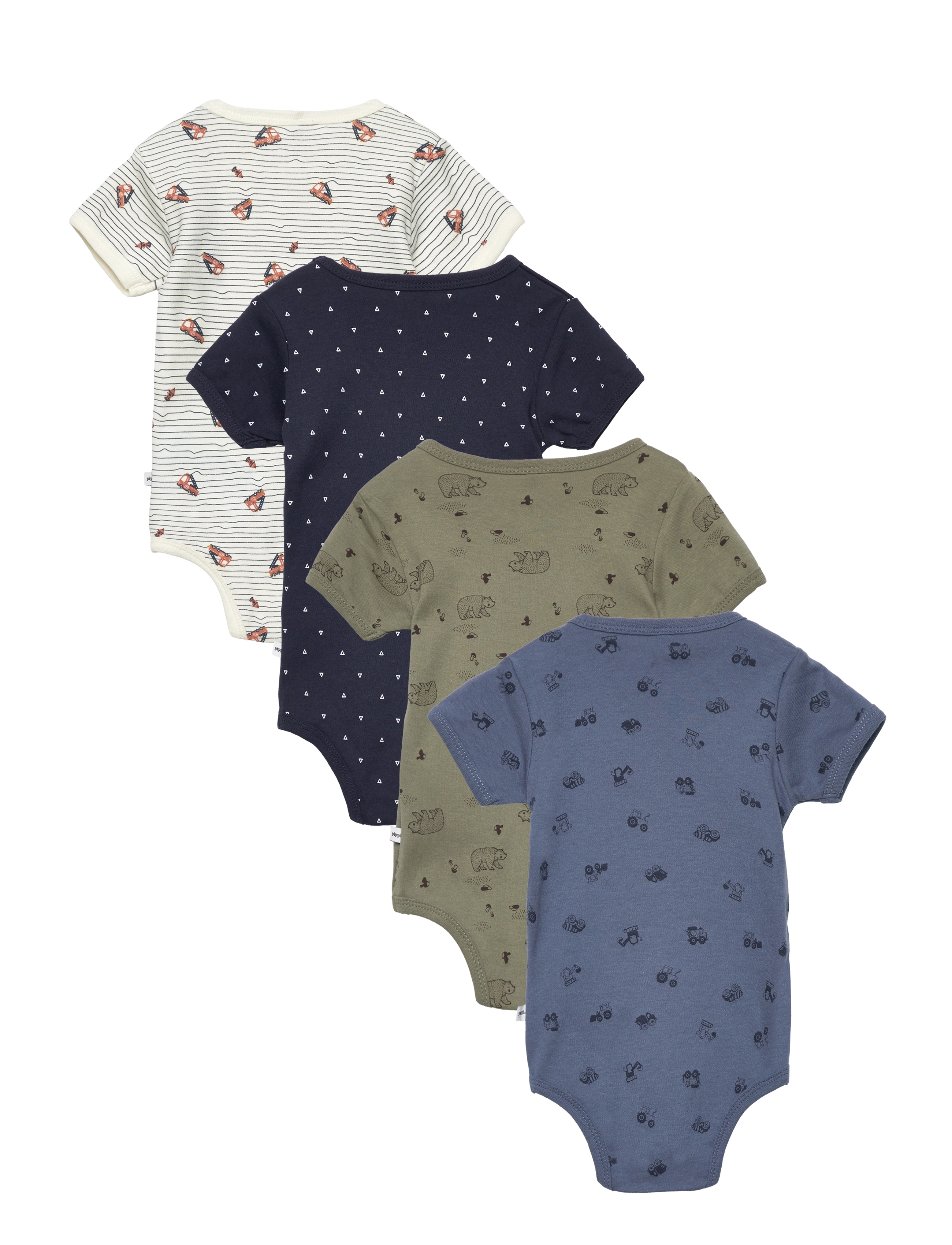 Pippi - Body SS AO-printed (4-pack) - bodysetit - deep lichen green - 2