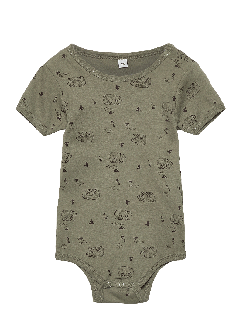 Pippi - Body SS AO-printed (4-pack) - multipack bodys - deep lichen green - 3